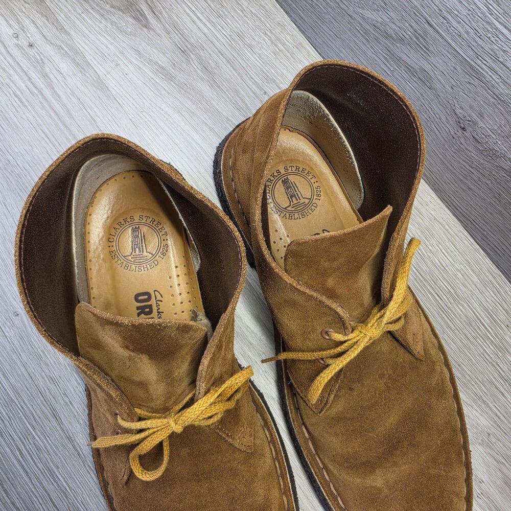 Clarks Originals Men's Desert Boots Brown Suede Crepe Sole Chukka Shoes Size 8 - Picture 12 of 12